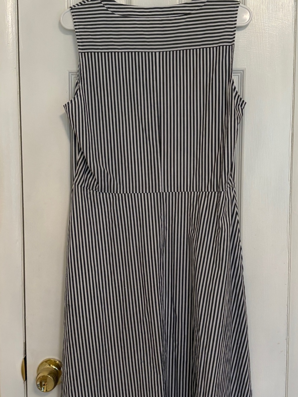 White House Black Market Sleeveless, V-Neck Striped Dress - Picture 3 of 7